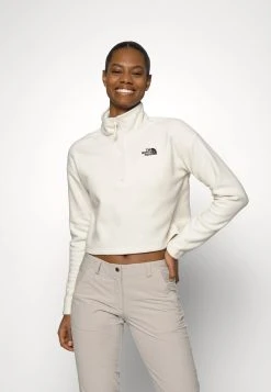 Bon Rapport CoĂ»t-EfficacitĂ© The North Face GLACIER CROPPED 1/4 ZIP - Sweat polaire vĂȘtements randonnée female